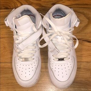 High Top Air Force 1s All White